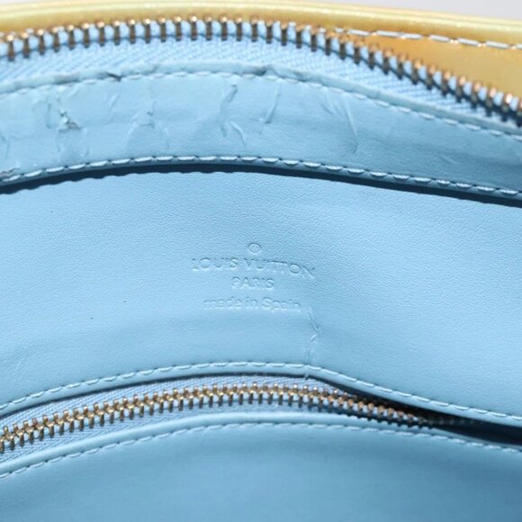 LOUIS VUITTON Monogram Vernis Houston Hand Bag Baby Blue - Picture 13 of 14